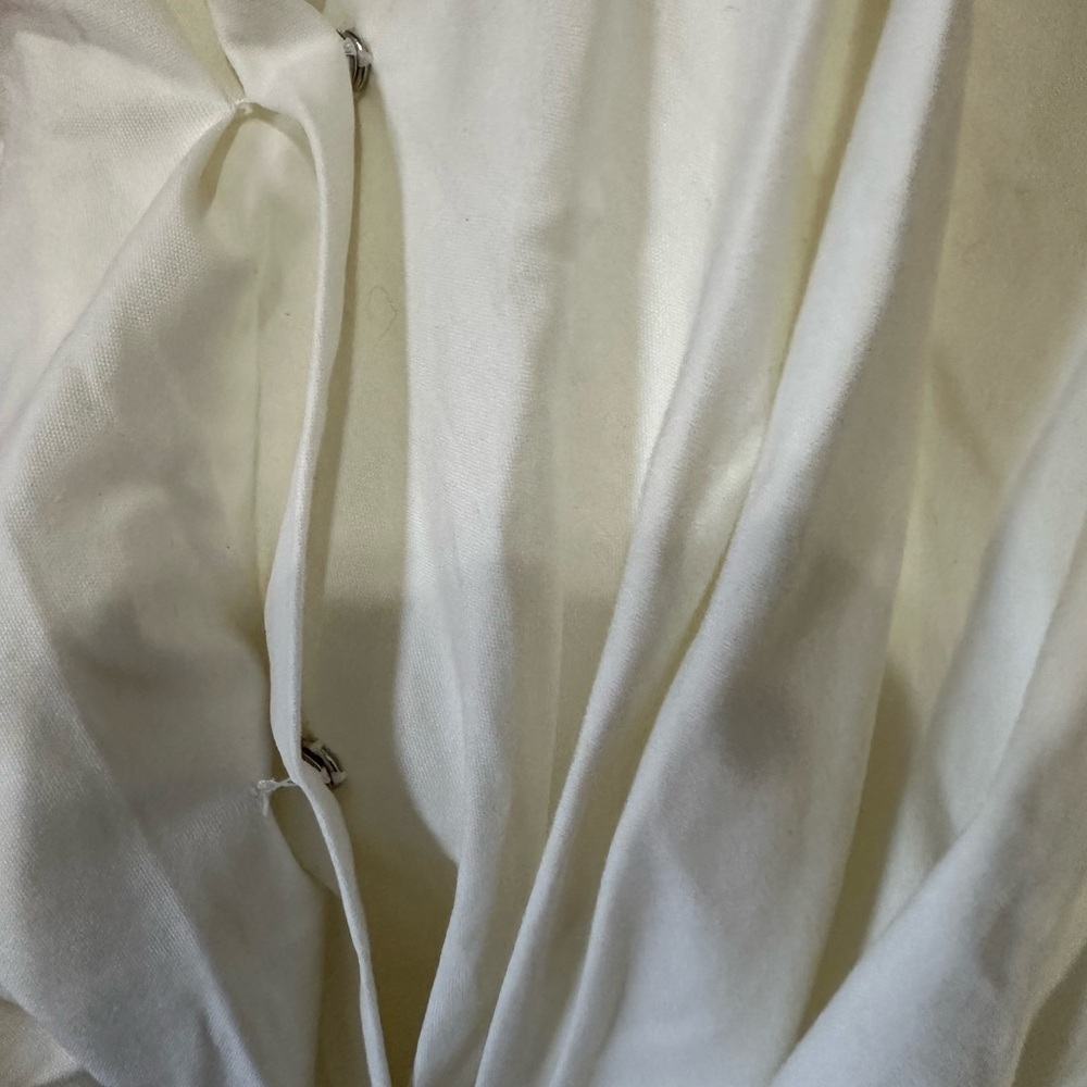 Lafayette 148 Tie front cream blouse - Size 10 - Picture 4 of 10